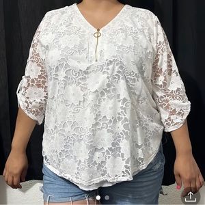 White lace blouse 2XL